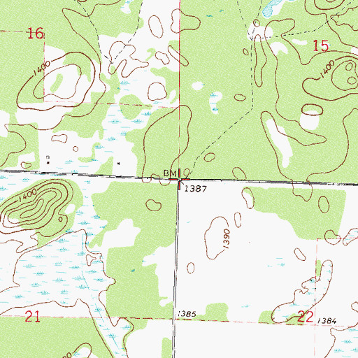 Topographic Map of Township of Shell River, MN