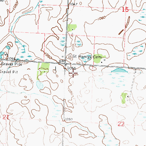 Topographic Map of Township of Sheridan, MN