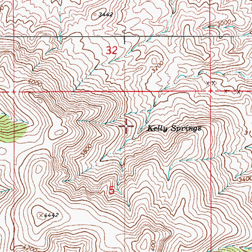 Topographic Map of Kelly Springs, AZ