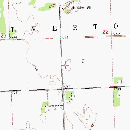 Topographic Map of Township of Silverton, MN