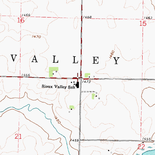 Topographic Map of Township of Sioux Valley, MN