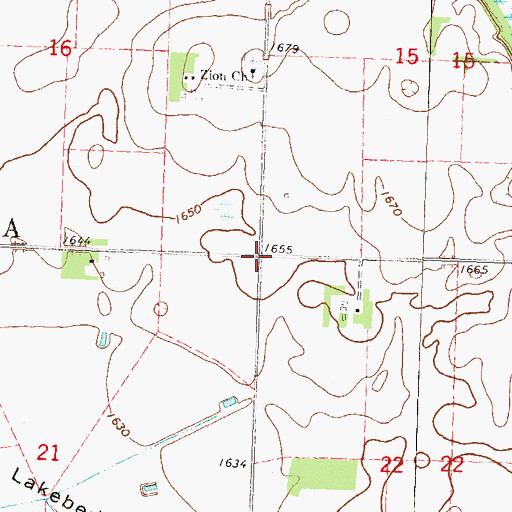 Topographic Map of Township of Skandia, MN