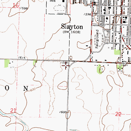 Topographic Map of Township of Slayton, MN