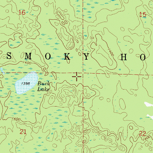 Topographic Map of Township of Smoky Hollow, MN