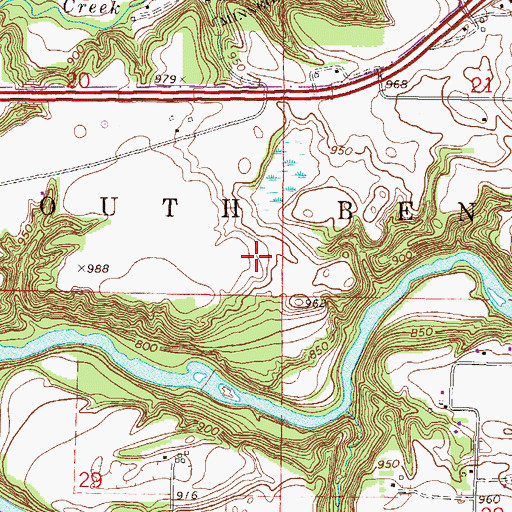 Topographic Map of Township of South Bend, MN