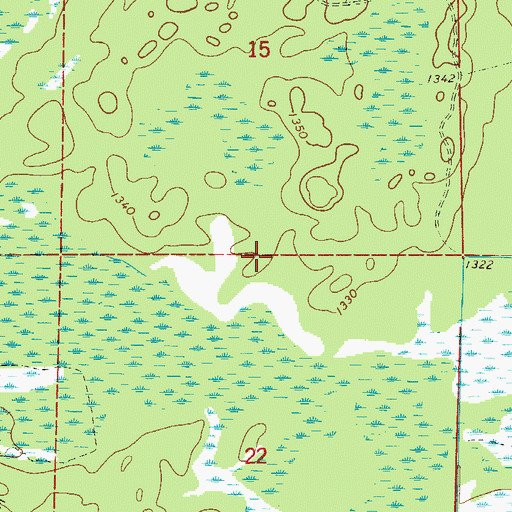 Topographic Map of Unorganized Territory of Southeast Aitkin (historical), MN