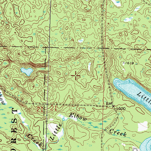 Topographic Map of Unorganized Territory of Southeast Mahnomen (historical), MN