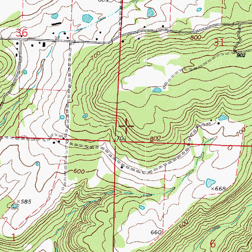 Topographic Map of Township of Wallace, AR