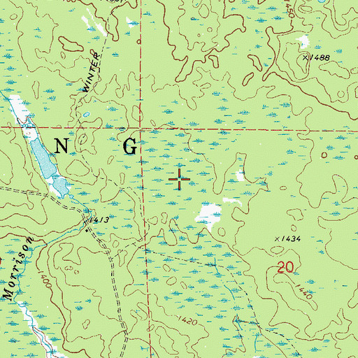 Topographic Map of Township of Spang, MN