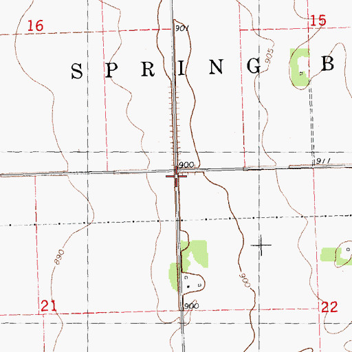 Topographic Map of Township of Spring Brook, MN