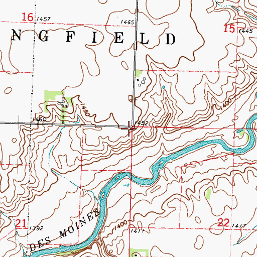 Topographic Map of Township of Springfield, MN