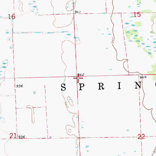Topographic Map of Township of Spring Prairie, MN