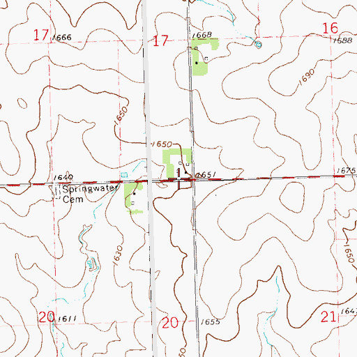 Topographic Map of Township of Springwater, MN