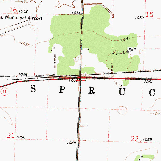 Topographic Map of Township of Spruce, MN