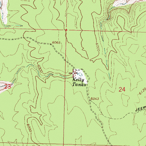 Topographic Map of Kelly Tanks, AZ