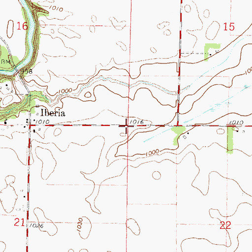 Topographic Map of Township of Stark, MN