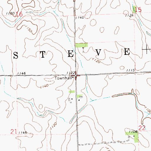 Topographic Map of Township of Stevens, MN