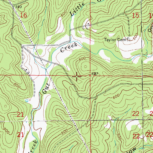 Topographic Map of Township of Afton, AR