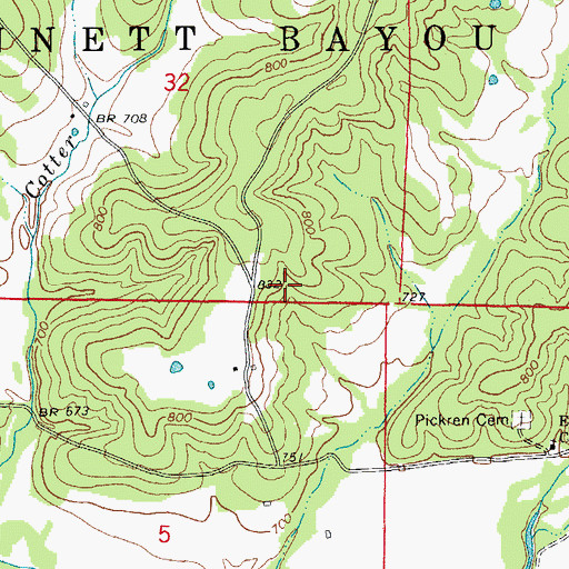 Topographic Map of Township of Bennett Bayou (historical), AR