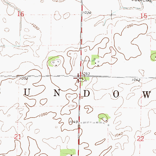 Topographic Map of Township of Sundown, MN