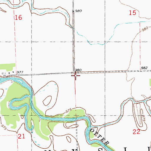 Topographic Map of Township of Sunnyside, MN