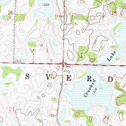 Topographic Map of Township of Sverdrup, MN