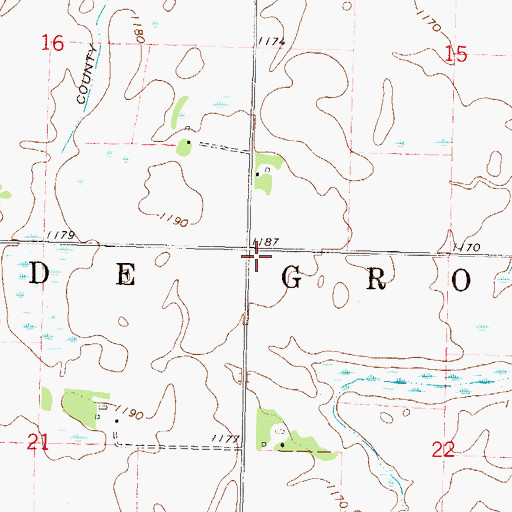 Topographic Map of Township of Swede Grove, MN