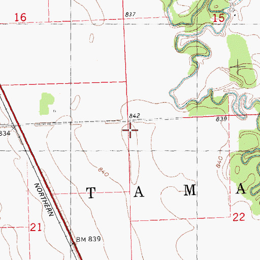 Topographic Map of Township of Tamarac, MN