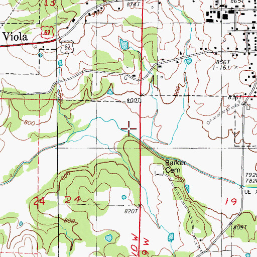 Topographic Map of Township of Fulton, AR