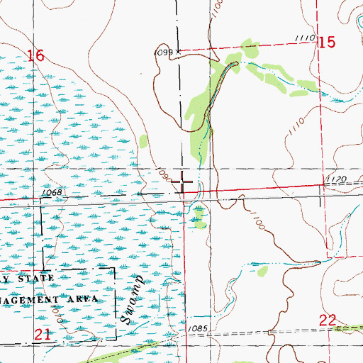 Topographic Map of Township of Tanberg, MN