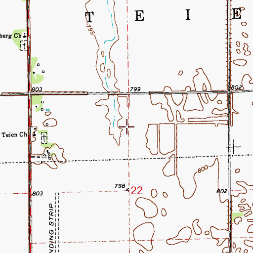 Topographic Map of Township of Teien, MN
