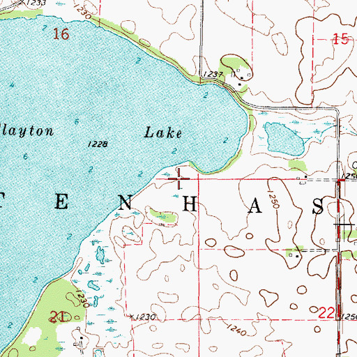 Topographic Map of Township of Tenhassen, MN
