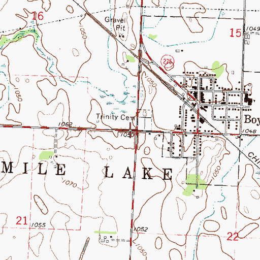 Topographic Map of Township of Ten Mile Lake, MN