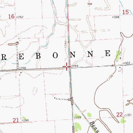 Topographic Map of Township of Terrebonne, MN