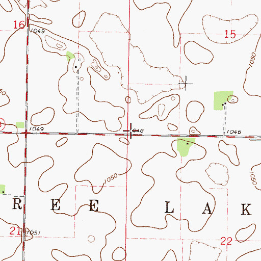 Topographic Map of Township of Three Lakes, MN