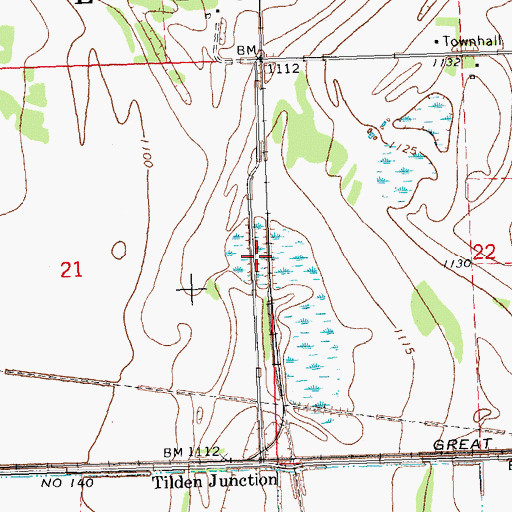 Topographic Map of Township of Tilden (historical), MN