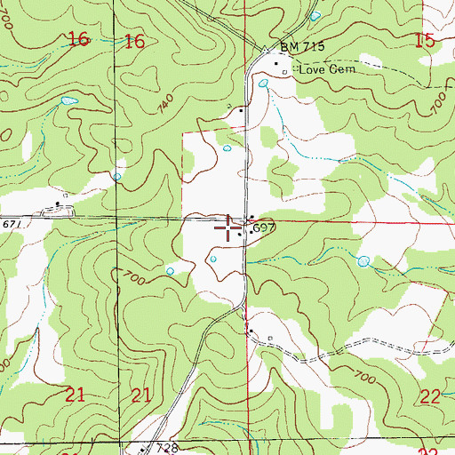 Topographic Map of Township of Myatt, AR