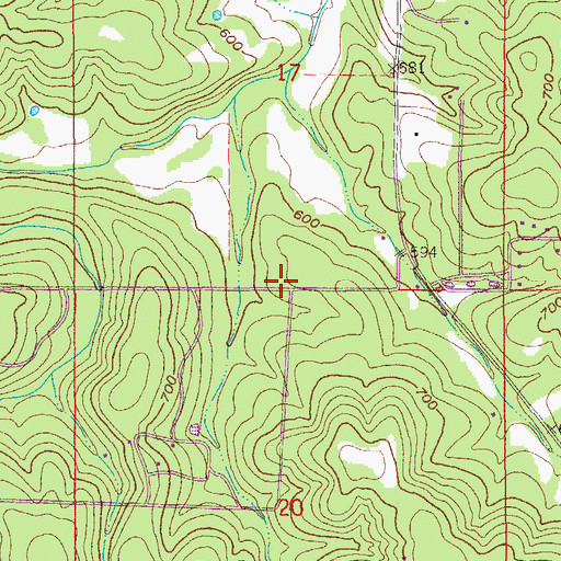 Topographic Map of Township of Pleasant Ridge, AR