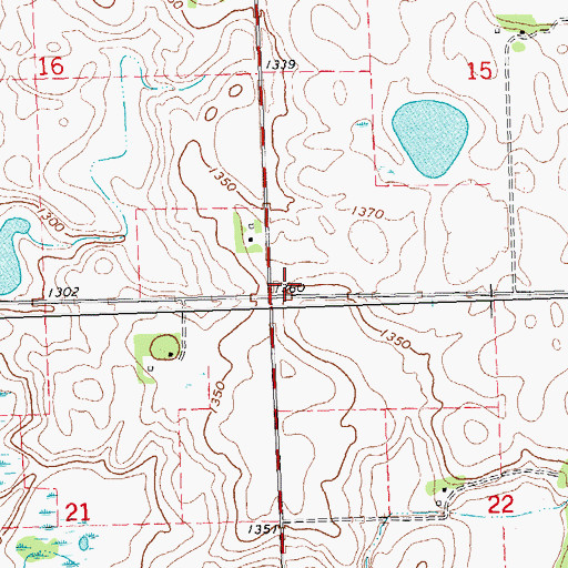 Topographic Map of Township of Trondhjem, MN