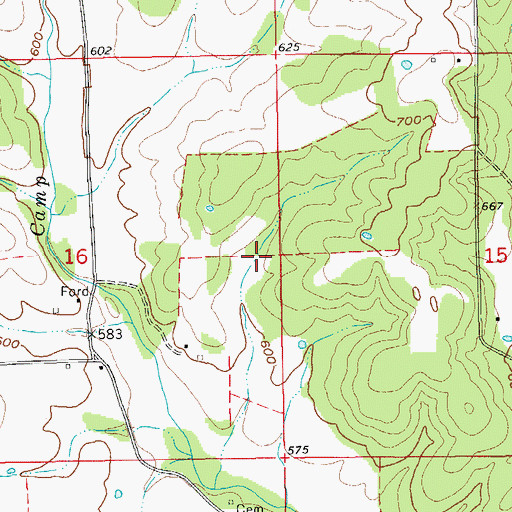 Topographic Map of Township of South Fork, AR