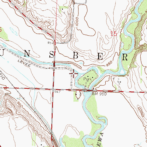 Topographic Map of Township of Tunsberg, MN