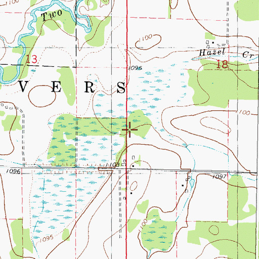 Topographic Map of Township of Two Rivers, MN