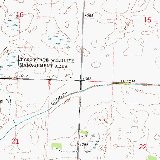 Topographic Map of Township of Tyro, MN