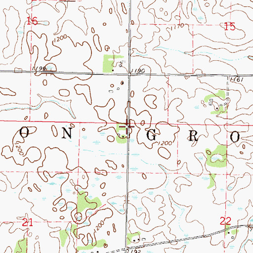 Topographic Map of Township of Union Grove, MN