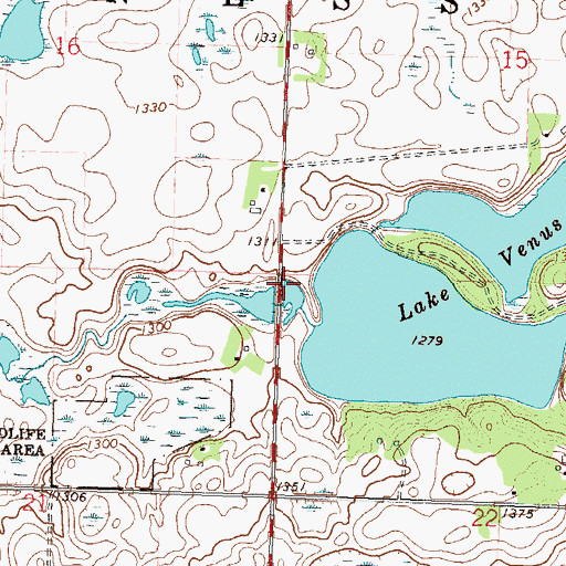 Topographic Map of Township of Urness, MN