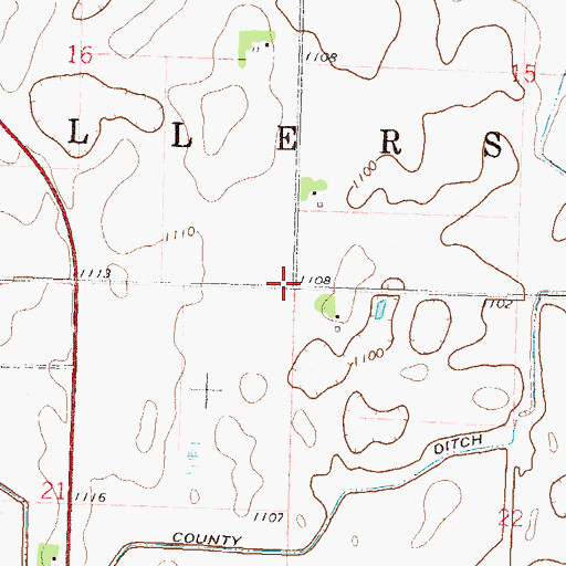 Topographic Map of Township of Vallers, MN