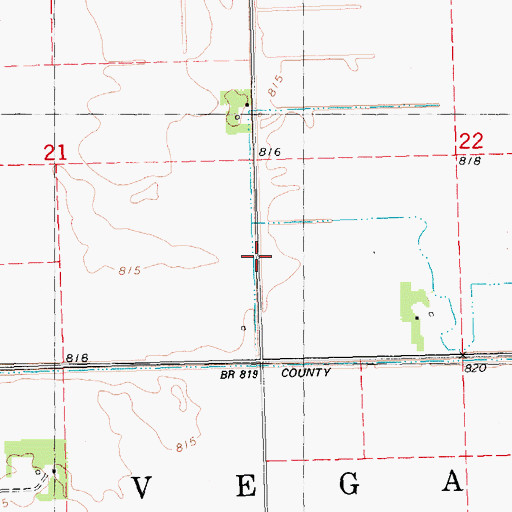 Topographic Map of Township of Vega, MN