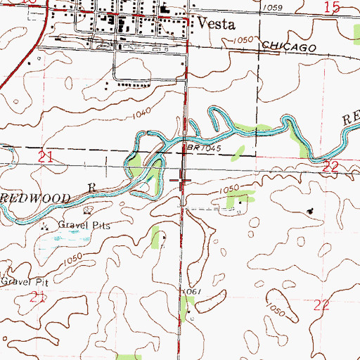 Topographic Map of Township of Vesta, MN
