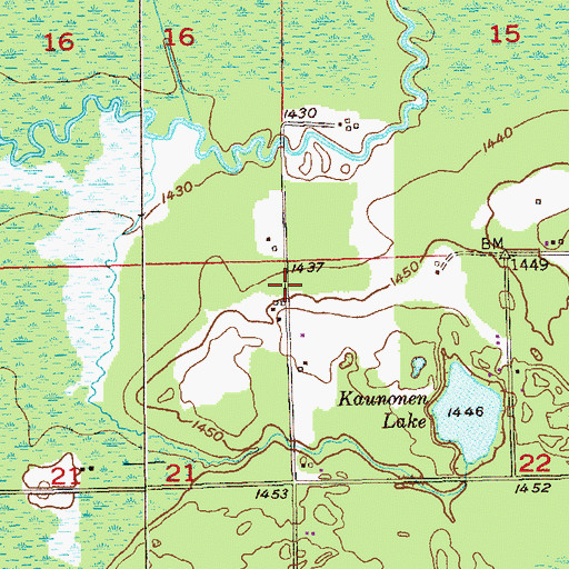 Topographic Map of Township of Waasa, MN