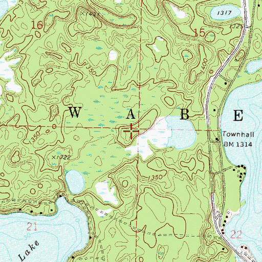 Topographic Map of Township of Wabedo, MN